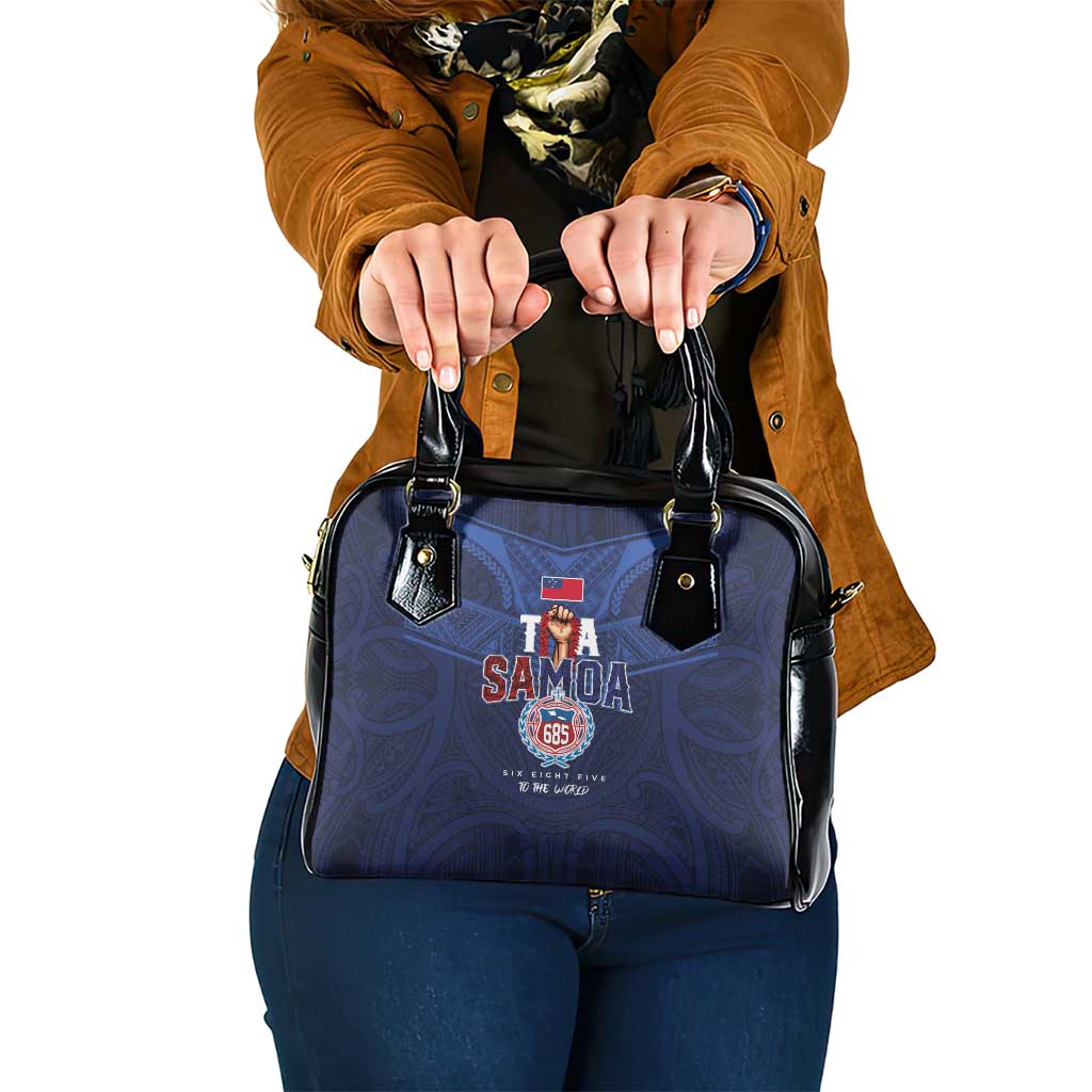 Rugby Toa Samoa Shoulder Handbag Champions Six Eight Five LT03 One Size Blue - Polynesian Pride