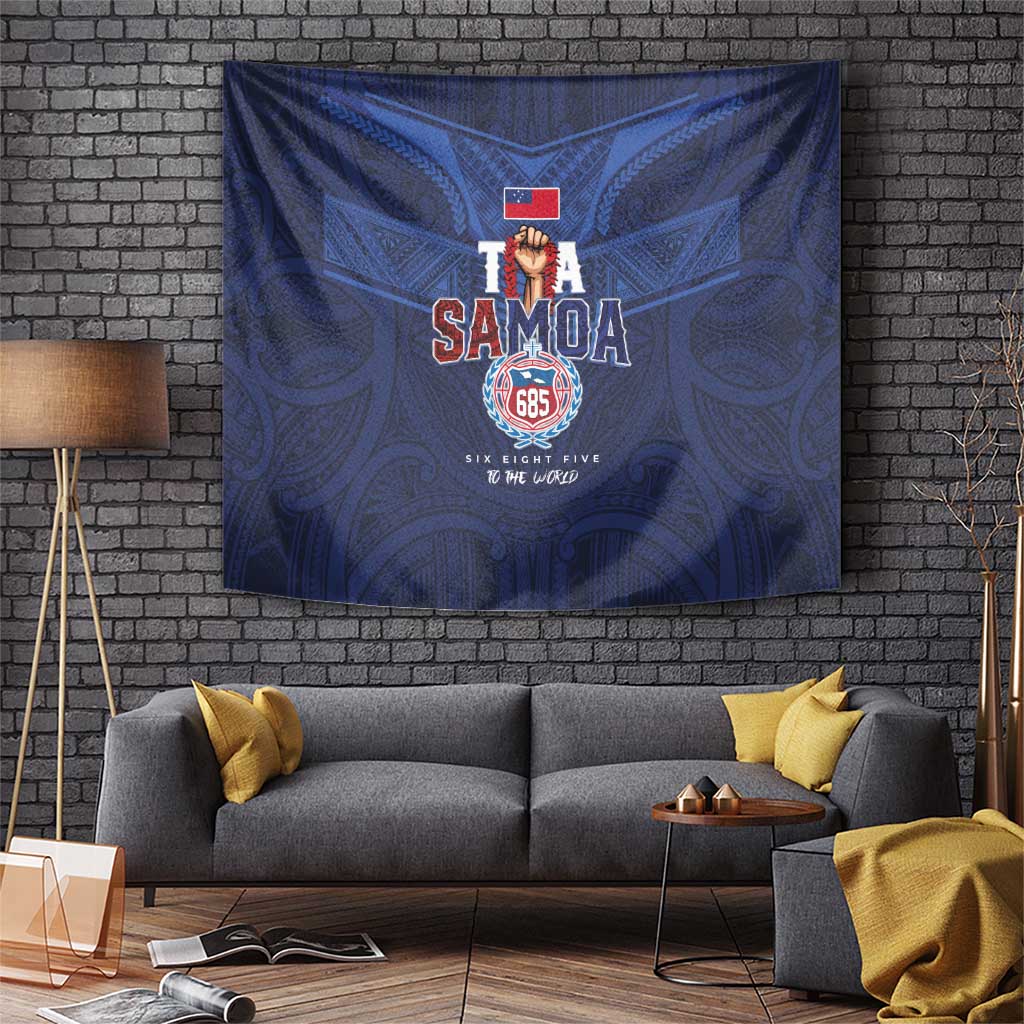 Rugby Toa Samoa Tapestry Champions Six Eight Five LT03 Blue - Polynesian Pride
