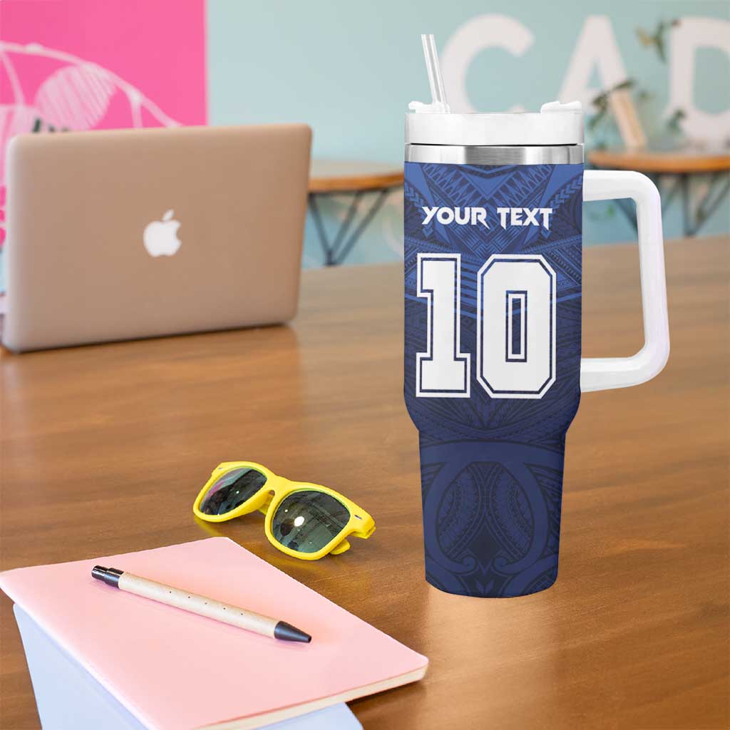 Custom Rugby Toa Samoa Tumbler With Handle Champions Six Eight Five LT03 - Polynesian Pride