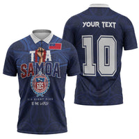 Custom Rugby Toa Samoa Zipper Polo Shirt Champions Six Eight Five LT03 - Polynesian Pride
