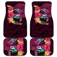 Hawaiian Plumeria and Hibiscus with Turtles Car Mats Polynesian Art Red Color LT03 - Polynesian Pride