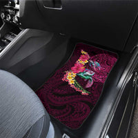 Hawaiian Plumeria and Hibiscus with Turtles Car Mats Polynesian Art Red Color LT03 - Polynesian Pride