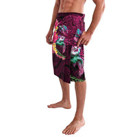 Hawaiian Plumeria and Hibiscus with Turtles Lavalava Polynesian Art Red Color LT03 - Polynesian Pride