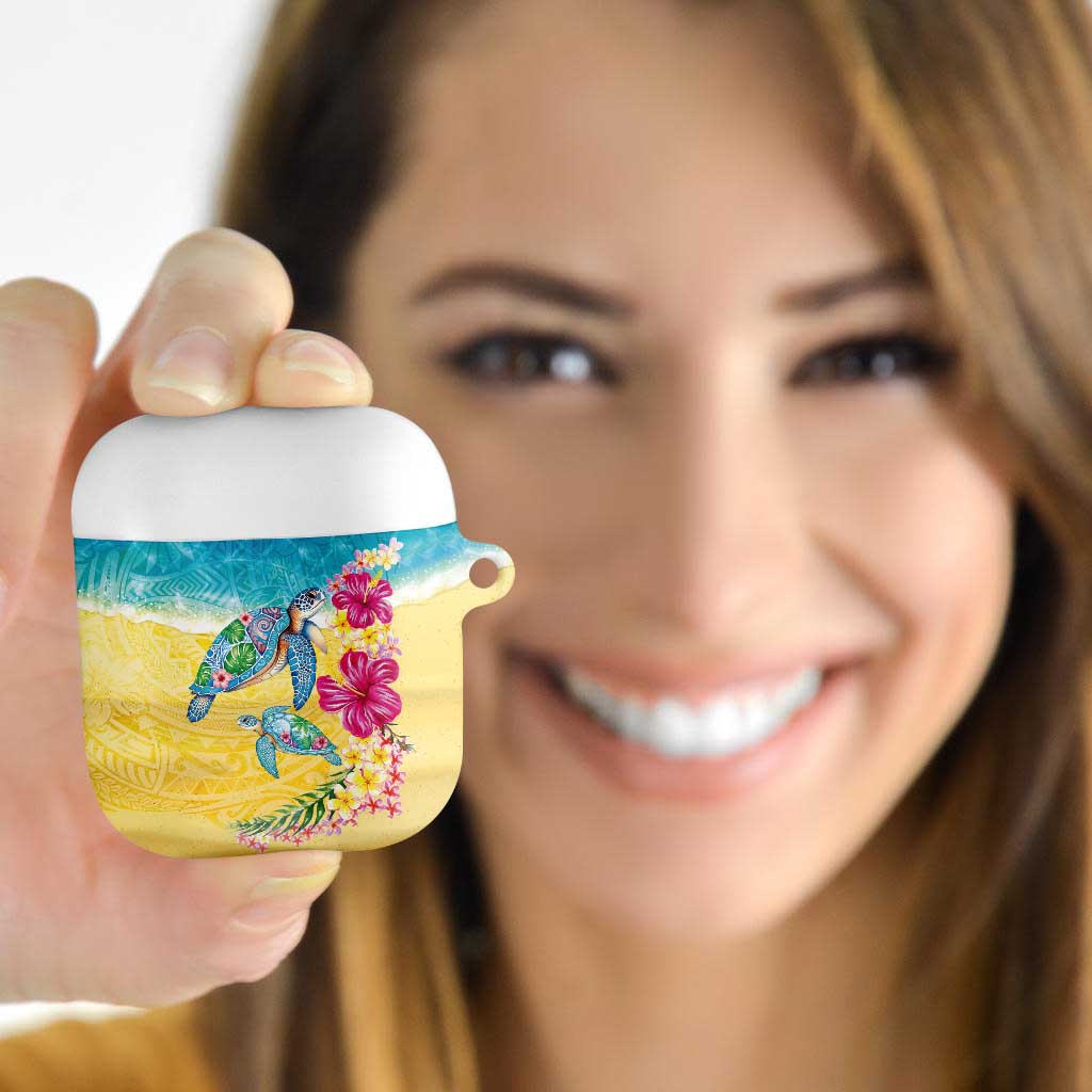 Hawaiian Tropical Plants Turtles AirPods Case Watercolor Style LT03 - Polynesian Pride