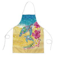 Hawaiian Tropical Plants Turtles Apron Watercolor Style LT03 Multicolor - Polynesian Pride