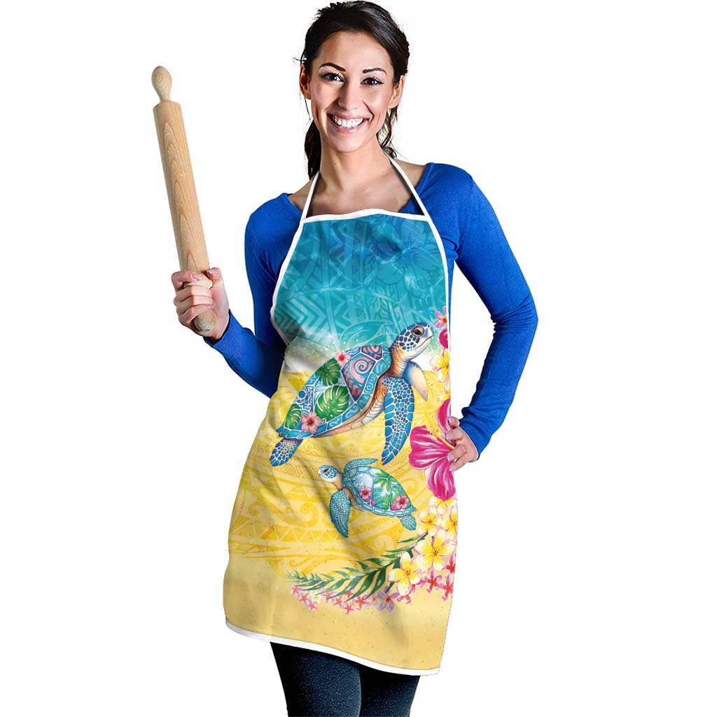 Hawaiian Tropical Plants Turtles Apron Watercolor Style LT03 - Polynesian Pride