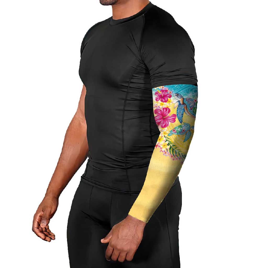 Hawaiian Tropical Plants Turtles Arm Sleeves Watercolor Style LT03 - Polynesian Pride