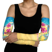 Hawaiian Tropical Plants Turtles Arm Sleeves Watercolor Style LT03 - Polynesian Pride