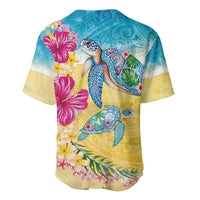 Hawaiian Tropical Plants Turtles Baseball Jersey Watercolor Style LT03 - Polynesian Pride