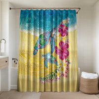 Hawaiian Tropical Plants Turtles Bathroom Set Watercolor Style LT03 Shower Curtain Only Multicolor - Polynesian Pride