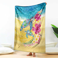 Hawaiian Tropical Plants Turtles Blanket Watercolor Style LT03 - Polynesian Pride
