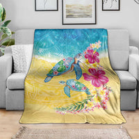 Hawaiian Tropical Plants Turtles Blanket Watercolor Style LT03 - Polynesian Pride