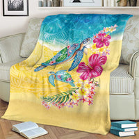 Hawaiian Tropical Plants Turtles Blanket Watercolor Style LT03 - Polynesian Pride