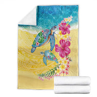 Hawaiian Tropical Plants Turtles Blanket Watercolor Style LT03 - Polynesian Pride