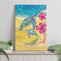 Hawaiian Tropical Plants Turtles Canvas Wall Art Watercolor Style LT03 - Polynesian Pride