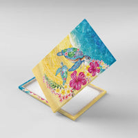 Hawaiian Tropical Plants Turtles Canvas Wall Art Watercolor Style LT03 With Frame Multicolor - Polynesian Pride
