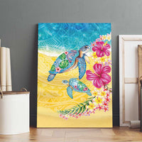 Hawaiian Tropical Plants Turtles Canvas Wall Art Watercolor Style LT03 - Polynesian Pride