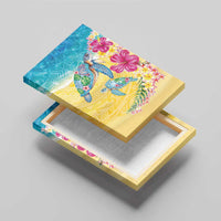 Hawaiian Tropical Plants Turtles Canvas Wall Art Watercolor Style LT03 - Polynesian Pride