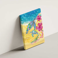 Hawaiian Tropical Plants Turtles Canvas Wall Art Watercolor Style LT03 - Polynesian Pride