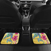 Hawaiian Tropical Plants Turtles Car Mats Watercolor Style LT03 Set 2pcs - Back Multicolor - Polynesian Pride