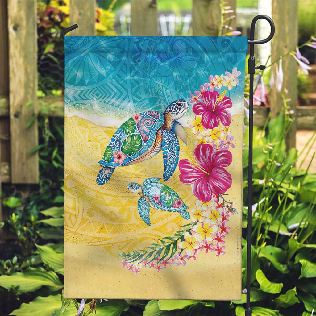 Hawaiian Tropical Plants Turtles Garden Flag Watercolor Style LT03 Garden Flag Multicolor - Polynesian Pride