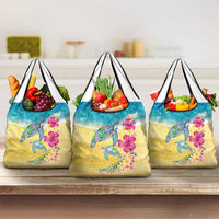Hawaiian Tropical Plants Turtles Grocery Bag Watercolor Style LT03 3-pack One Size Multicolor - Polynesian Pride