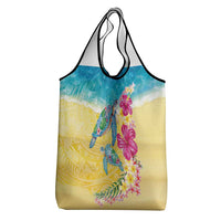 Hawaiian Tropical Plants Turtles Grocery Bag Watercolor Style LT03 - Polynesian Pride