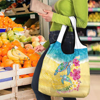 Hawaiian Tropical Plants Turtles Grocery Bag Watercolor Style LT03 - Polynesian Pride