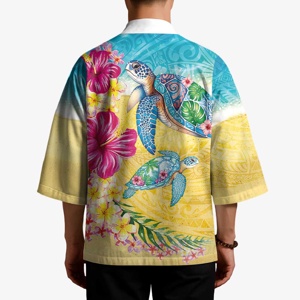 Hawaiian Tropical Plants Turtles Kimono Watercolor Style LT03 - Polynesian Pride