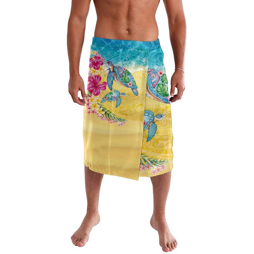 Hawaiian Tropical Plants Turtles Lavalava Watercolor Style LT03 Multicolor - Polynesian Pride