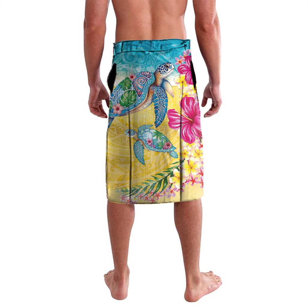 Hawaiian Tropical Plants Turtles Lavalava Watercolor Style LT03 - Polynesian Pride