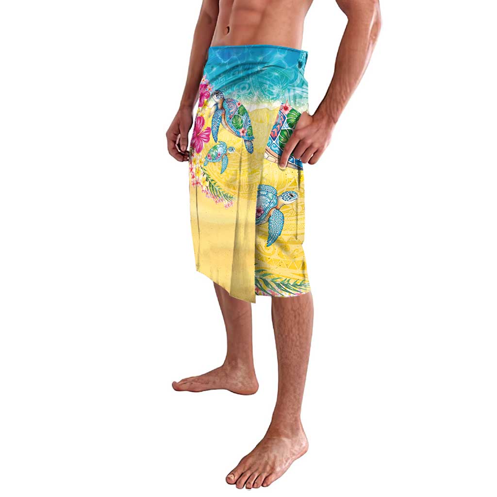 Hawaiian Tropical Plants Turtles Lavalava Watercolor Style LT03 - Polynesian Pride