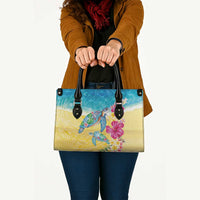 Hawaiian Tropical Plants Turtles Leather Bag Watercolor Style LT03 - Polynesian Pride