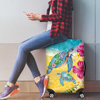 Hawaiian Tropical Plants Turtles Luggage Cover Watercolor Style LT03 - Polynesian Pride