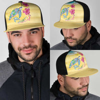 Hawaiian Tropical Plants Turtles Mesh Trucker Cap Watercolor Style LT03 - Polynesian Pride