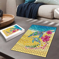 Hawaiian Tropical Plants Turtles Puzzle Watercolor Style LT03 - Polynesian Pride