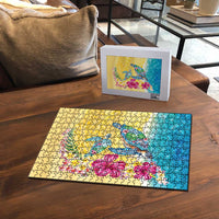 Hawaiian Tropical Plants Turtles Puzzle Watercolor Style LT03 - Polynesian Pride