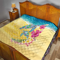 Hawaiian Tropical Plants Turtles Quilt Watercolor Style LT03 - Polynesian Pride