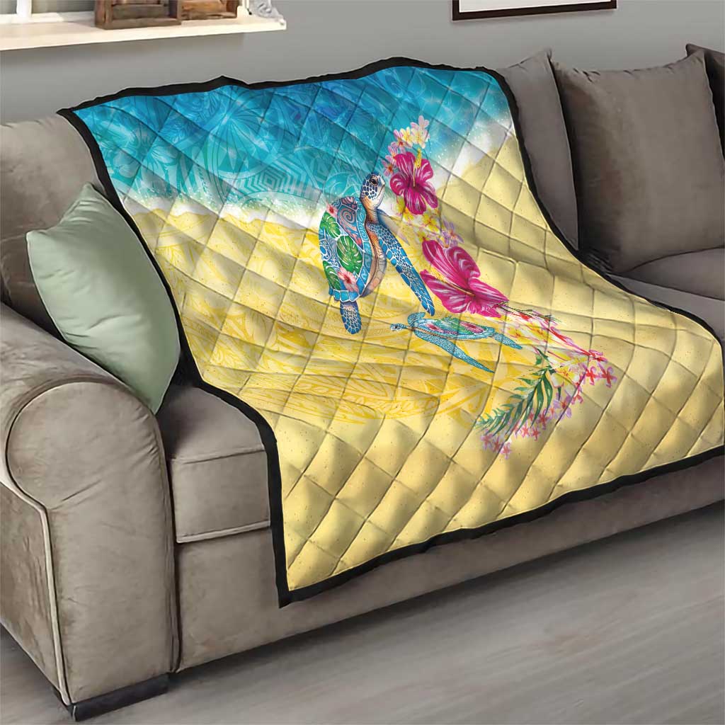 Hawaiian Tropical Plants Turtles Quilt Watercolor Style LT03 - Polynesian Pride