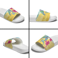 Hawaiian Tropical Plants Turtles Slide Sandals Watercolor Style LT03 - Polynesian Pride
