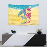 Hawaiian Tropical Plants Turtles Tapestry Watercolor Style LT03 - Polynesian Pride