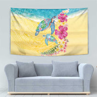 Hawaiian Tropical Plants Turtles Tapestry Watercolor Style LT03 - Polynesian Pride