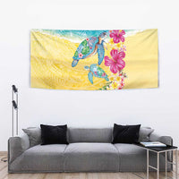 Hawaiian Tropical Plants Turtles Tapestry Watercolor Style LT03 - Polynesian Pride