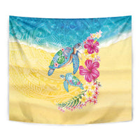 Hawaiian Tropical Plants Turtles Tapestry Watercolor Style LT03 - Polynesian Pride