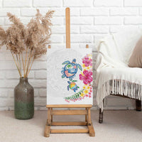 Hawaiian Abstract Art Turtles Canvas Wall Art with Plumeria and Hibiscus LT03 - Polynesian Pride