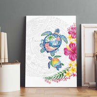 Hawaiian Abstract Art Turtles Canvas Wall Art with Plumeria and Hibiscus LT03 - Polynesian Pride