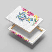 Hawaiian Abstract Art Turtles Canvas Wall Art with Plumeria and Hibiscus LT03 - Polynesian Pride