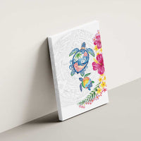 Hawaiian Abstract Art Turtles Canvas Wall Art with Plumeria and Hibiscus LT03 - Polynesian Pride