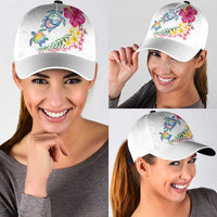 Hawaiian Abstract Art Turtles Classic Cap with Plumeria and Hibiscus LT03 - Polynesian Pride