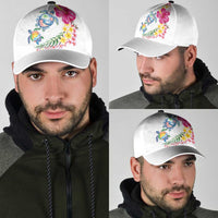 Hawaiian Abstract Art Turtles Classic Cap with Plumeria and Hibiscus LT03 - Polynesian Pride